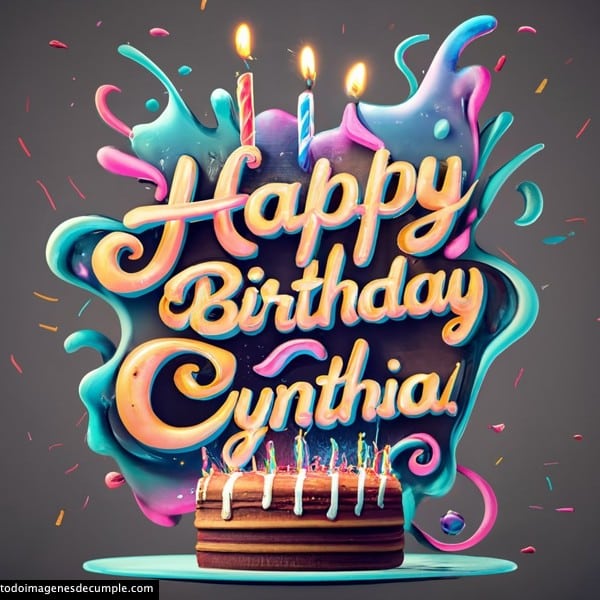 Imagenes nombre 3d cumpleaños cynthia