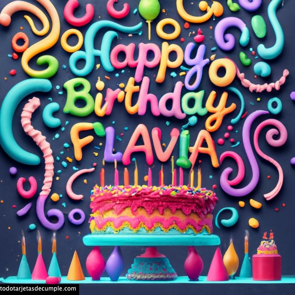 imagenes feliz cumpleaños nombres 3d flavia