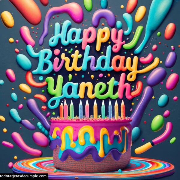 imagenes feliz cumpleaños nombres 3d yaneth