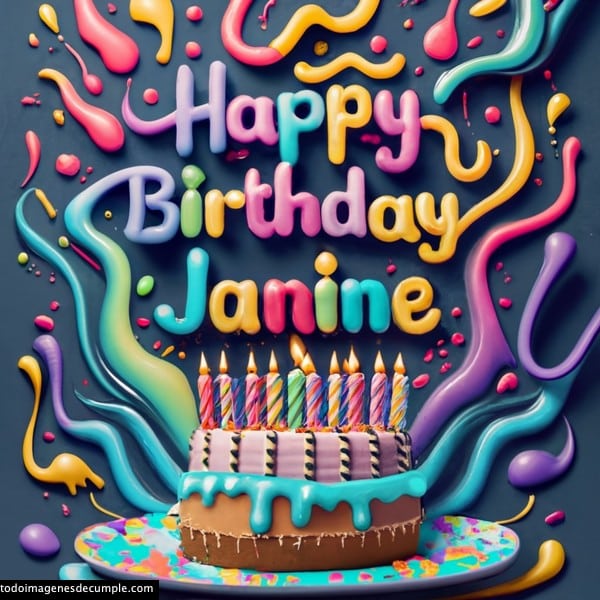 Imagenes nombre 3d cumpleaños gratis janine