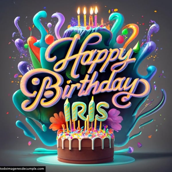 Imagenes nombre 3d cumpleaños gratis iris