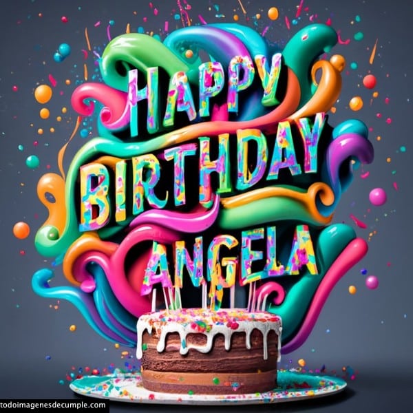 Imagenes nombre 3d cumpleaños gratis angela