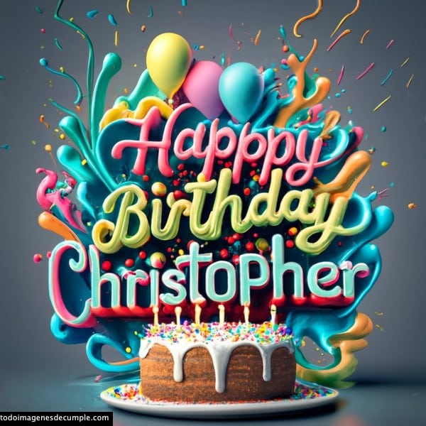 Imagenes nombre 3d cumpleaños gratis christopher