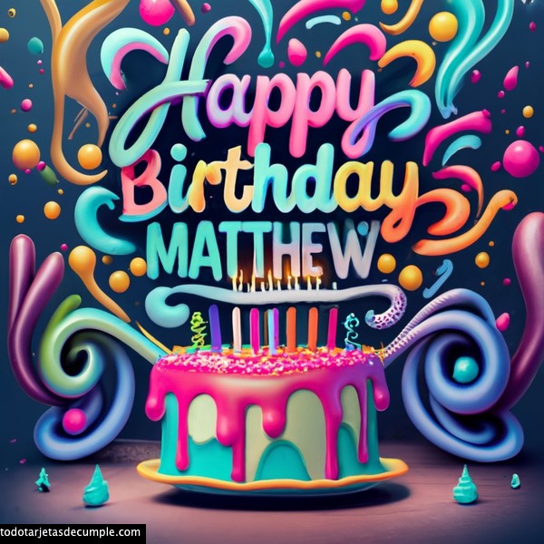 imagenes feliz cumpleaños nombres 3d matthew