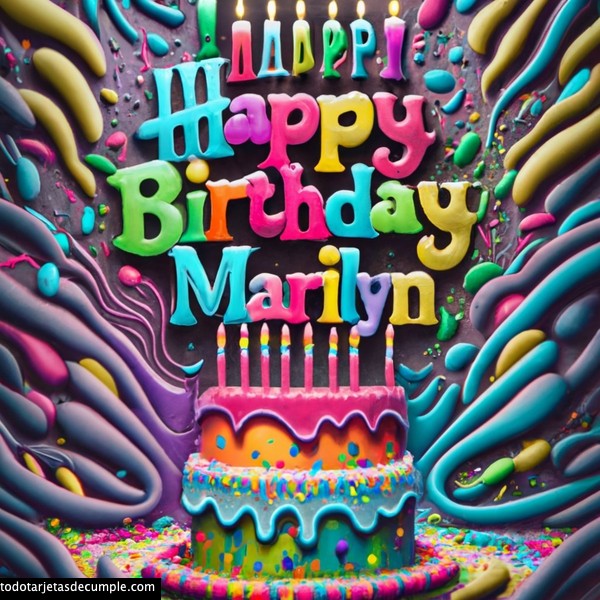 imagenes feliz cumpleaños nombres 3d marilyn
