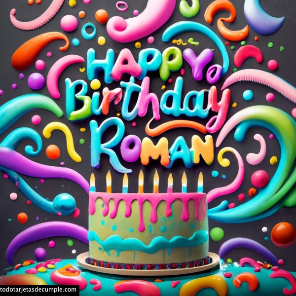 imagenes feliz cumpleaños nombres 3d roman