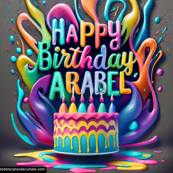 imagenes feliz cumpleaños nombres 3d arabel