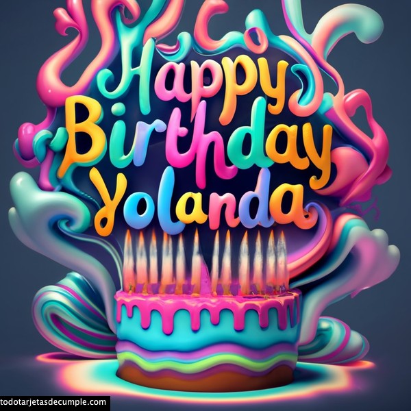 imagenes feliz cumpleaños nombres 3d yolanda