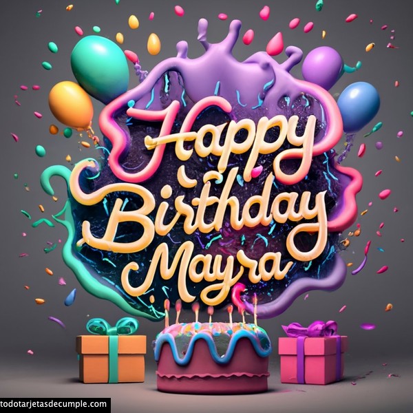 imagenes feliz cumpleaños nombres 3d facebook mayra