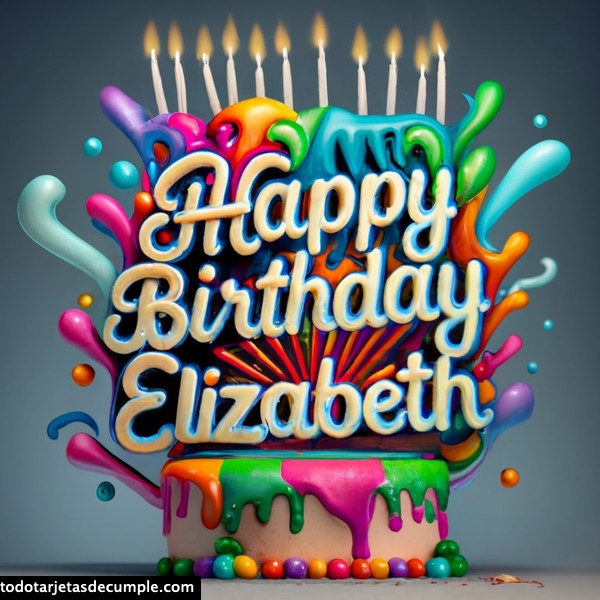 imagenes nombres 3d feliz cumpleaños elizabeth