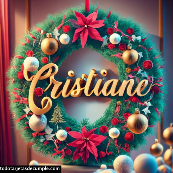 Imagenes corona rosca navidad con nombre cristiane