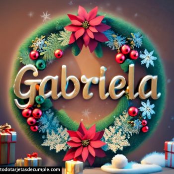 Imagenes corona rosca navidad con nombre gabriela