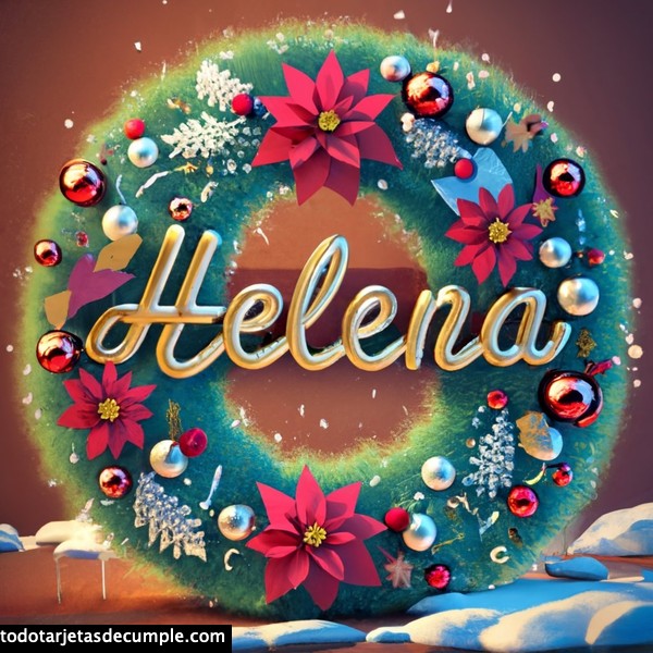 Imagenes corona rosca navidad con nombre helena