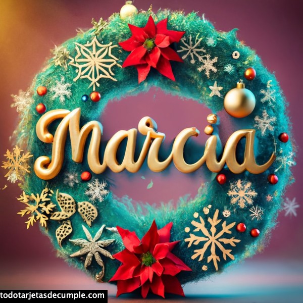 Imagenes corona rosca navidad con nombre marcia