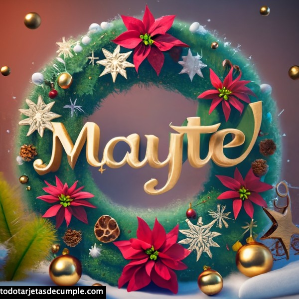 Imagenes corona rosca navidad con nombre mayte