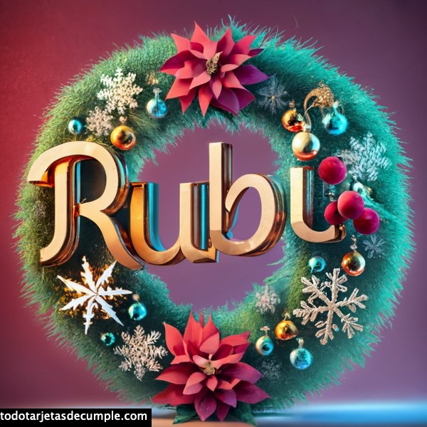 Imagenes corona rosca navidad con nombre rubi