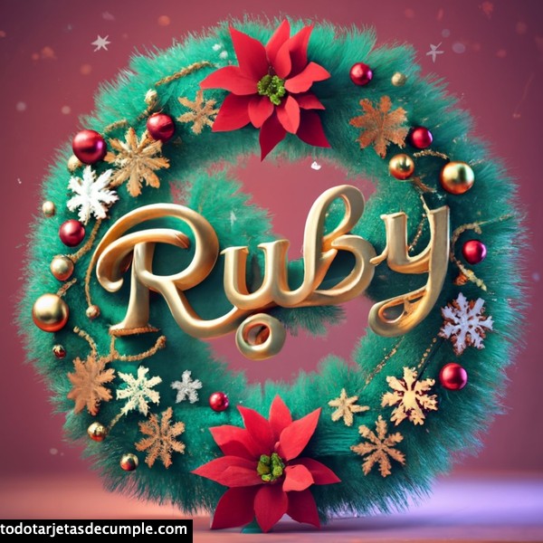 Imagenes corona rosca navidad con nombre ruby