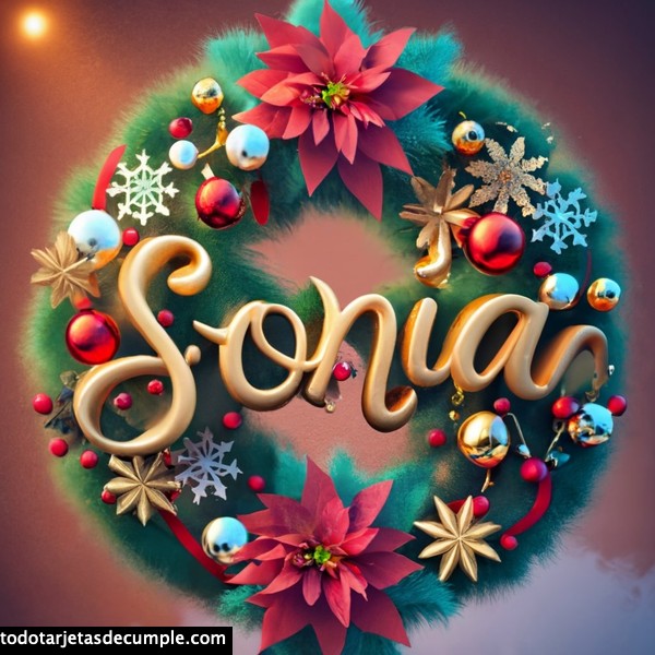 Imagenes corona rosca navidad con nombre sonia