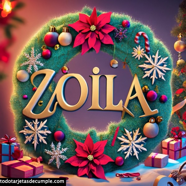 Imagenes corona rosca navidad con nombre zoila