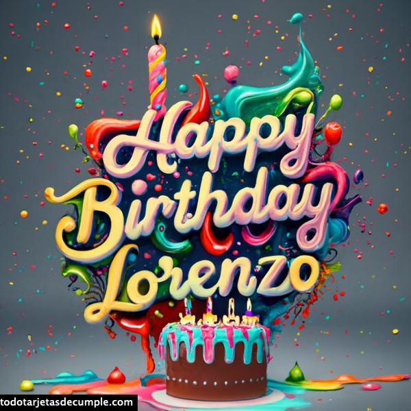 imagenes nombres 3d feliz cumpleaños lorenzo