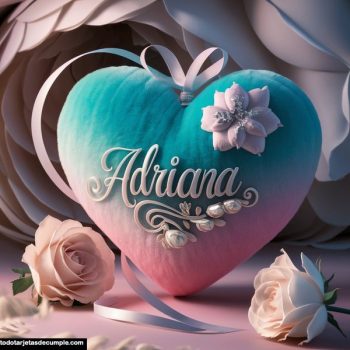 imagenes corazon rosa nombre adriana