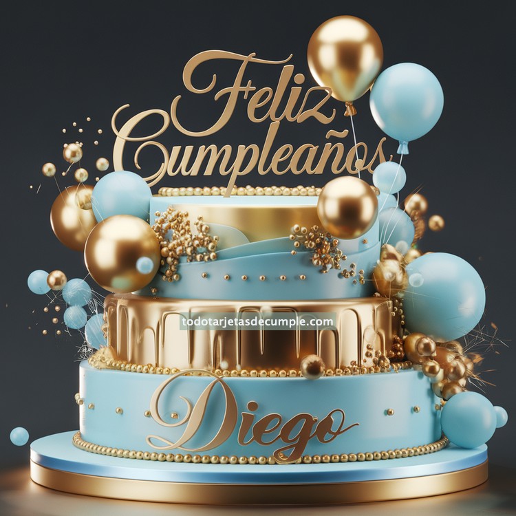 nombres feliz cumpleaños en celeste
