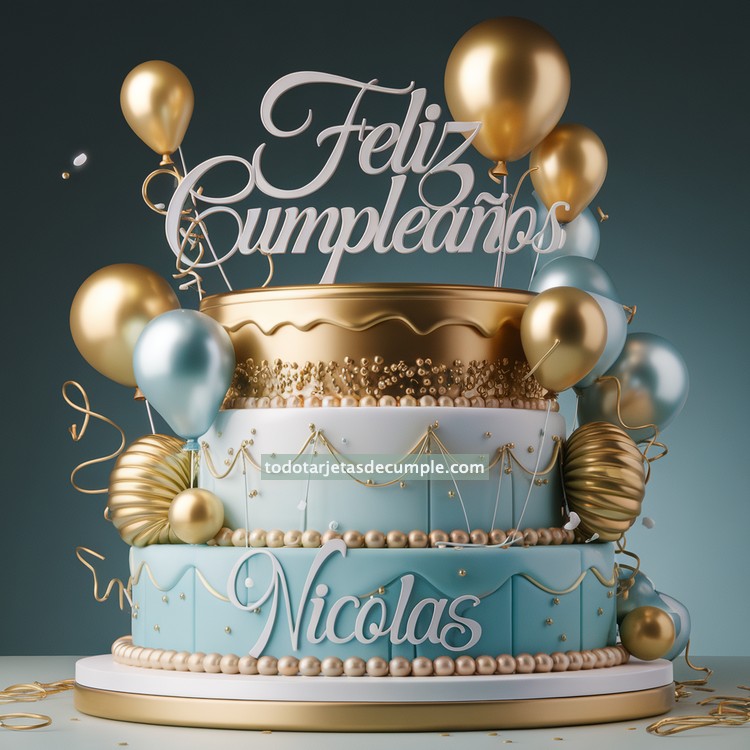 nombres feliz cumpleaños en celeste