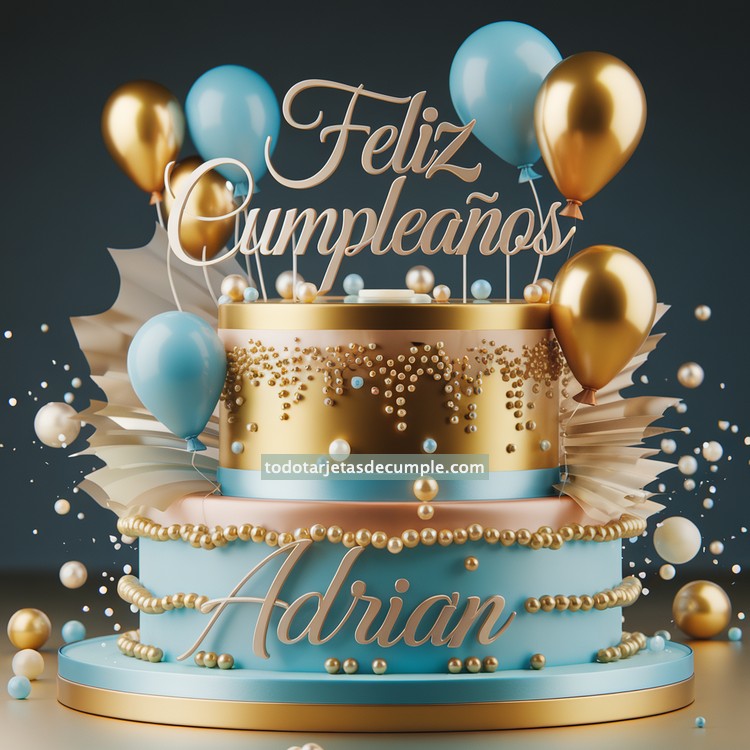 nombres feliz cumpleaños en celeste